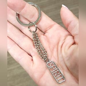 Restoration Hardware Silver Tone "Spirit" Keychain